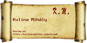 Kulina Mihály névjegykártya